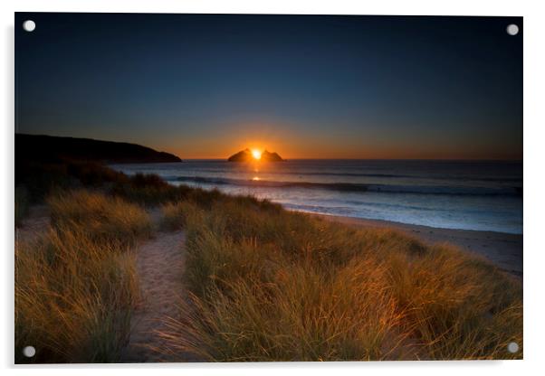 Cornwall sunset  Acrylic by Eddie John