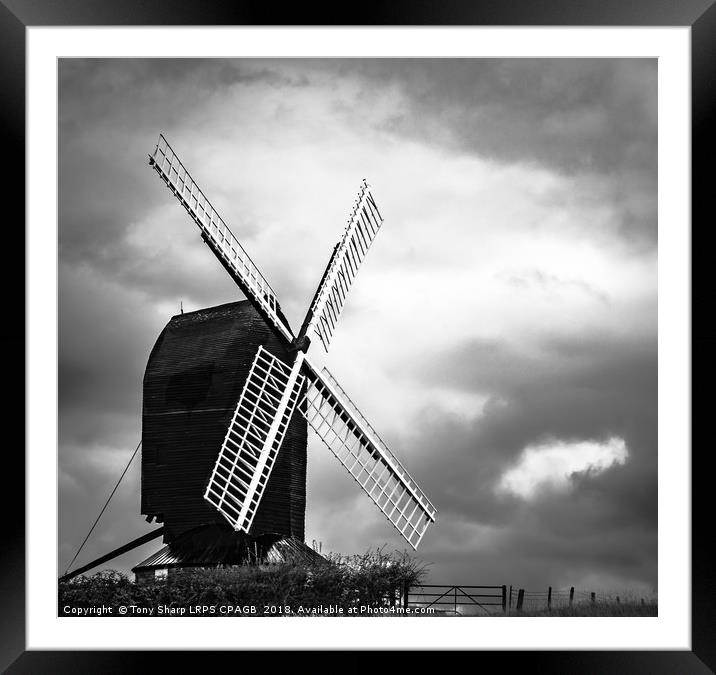 ISOLATED -WINDMILL, ROLVENDEN, KENT Framed Mounted Print by Tony Sharp LRPS CPAGB
