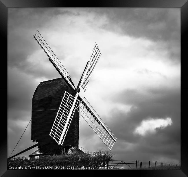 ISOLATED -WINDMILL, ROLVENDEN, KENT Framed Print by Tony Sharp LRPS CPAGB