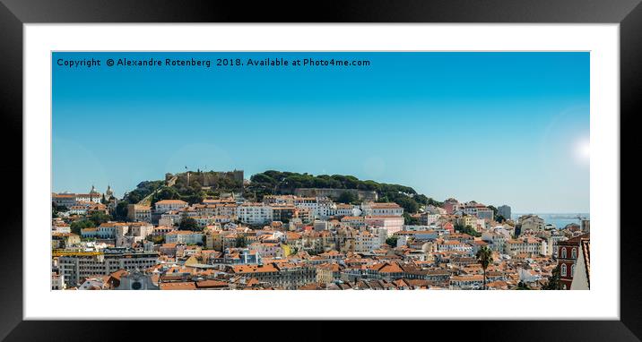 Panoromic view of Lisbon, Portugal Framed Mounted Print by Alexandre Rotenberg