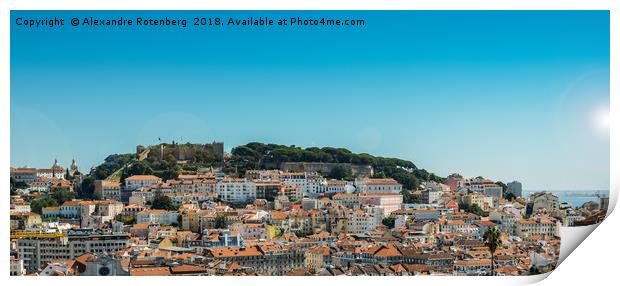 Panoromic view of Lisbon, Portugal Print by Alexandre Rotenberg