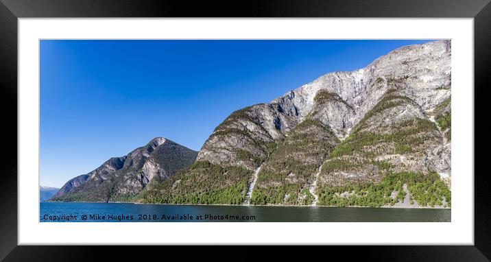 Norwegian fjords Framed Mounted Print by Mike Hughes