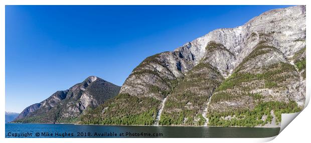 Norwegian fjords Print by Mike Hughes