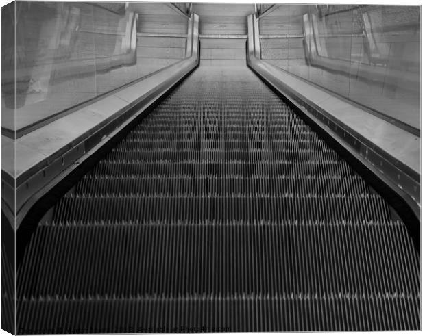 Black and white Elevator Canvas Print by Martin Bowra