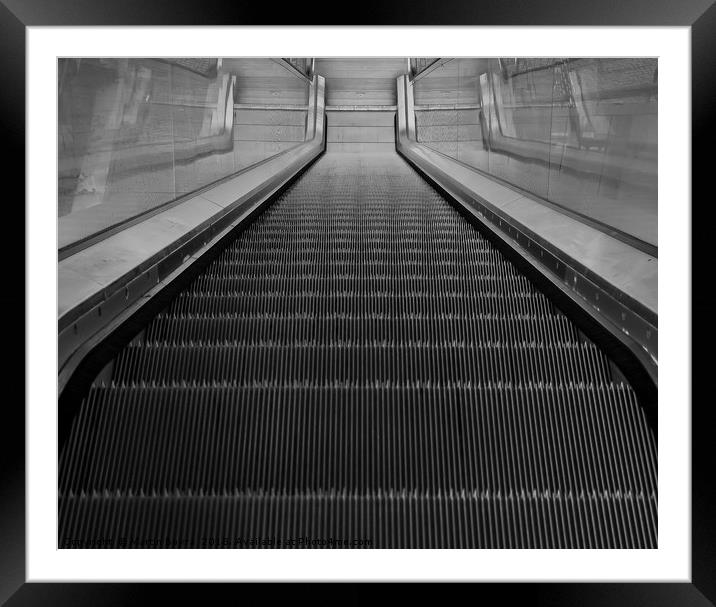 Black and white Elevator Framed Mounted Print by Martin Bowra