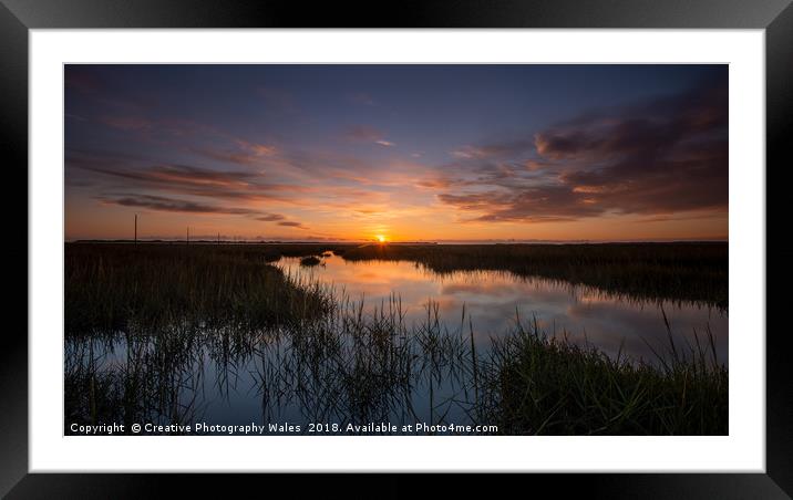 The Causeway to Lindisfarne on Holy Island, Northu Framed Mounted Print by Creative Photography Wales