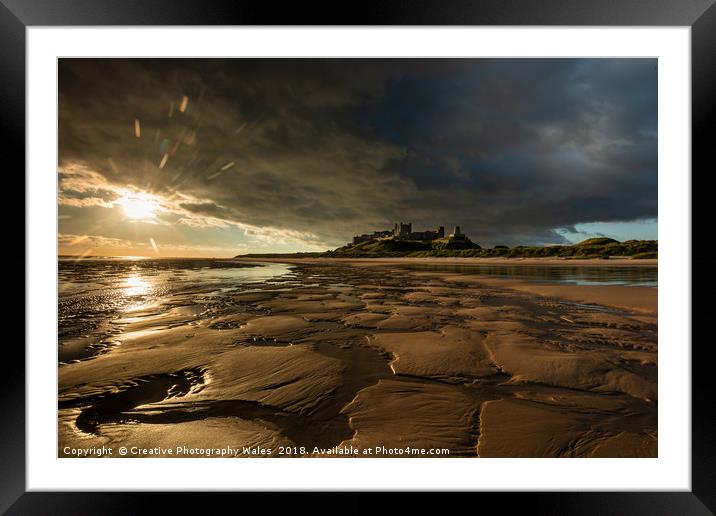 Bamburgh Castle Coastal Lanbdscape Framed Mounted Print by Creative Photography Wales