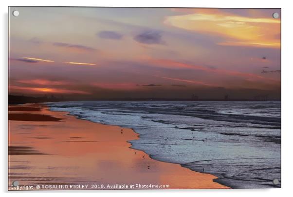 "Golden sunset , Silver sea" Acrylic by ROS RIDLEY