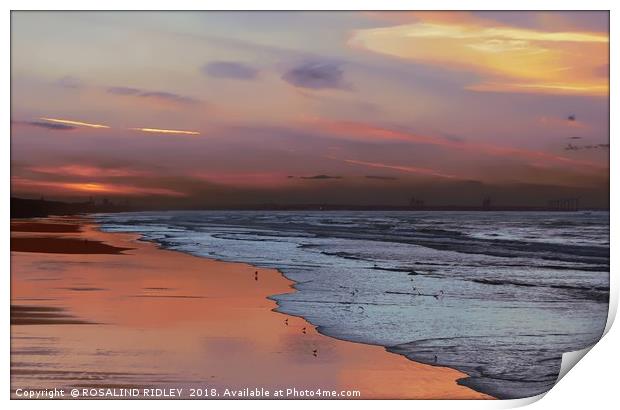 "Golden sunset , Silver sea" Print by ROS RIDLEY