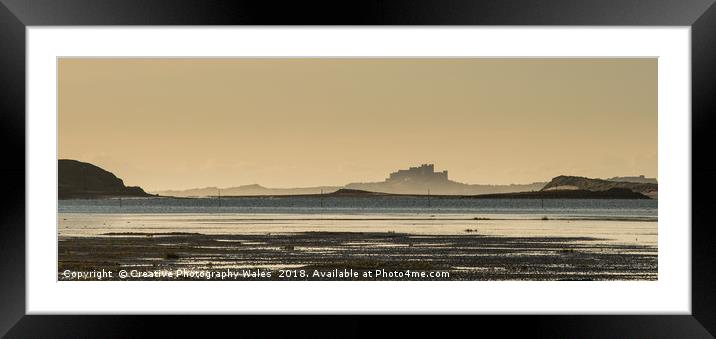 Bamburgh Castle at Dawn, Northumbeland Coast Framed Mounted Print by Creative Photography Wales