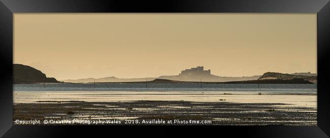 Bamburgh Castle at Dawn, Northumbeland Coast Framed Print by Creative Photography Wales