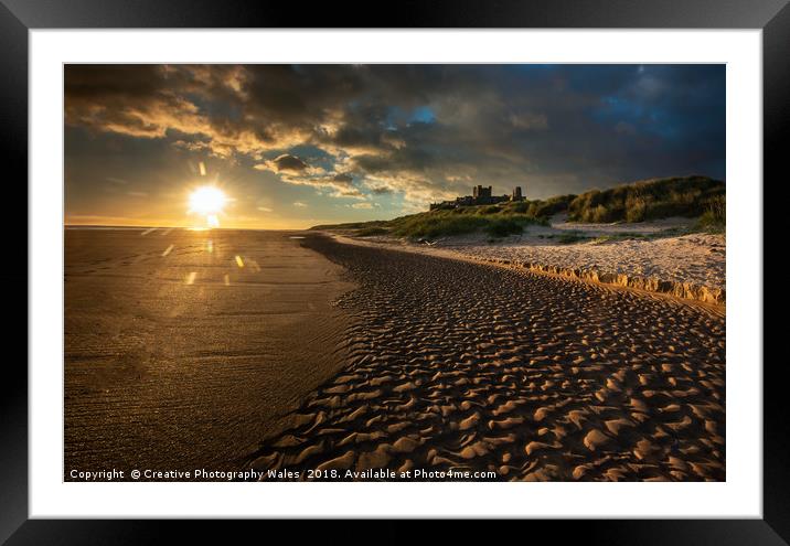 Bamburgh Castle Coastal Lanbdscape Framed Mounted Print by Creative Photography Wales