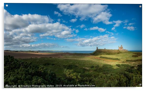 Dunstanburgh Castle on the Northumberland Coast Acrylic by Creative Photography Wales