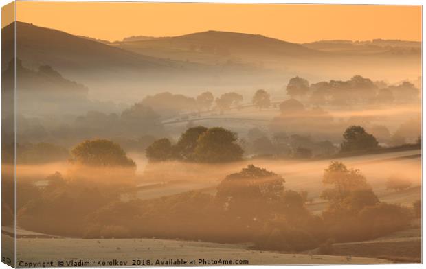 Misty morning near Chrome Hill Canvas Print by Vladimir Korolkov