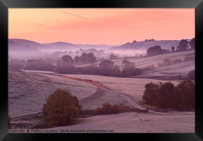 Misty morning near Chrome Hill Framed Print by Vladimir Korolkov