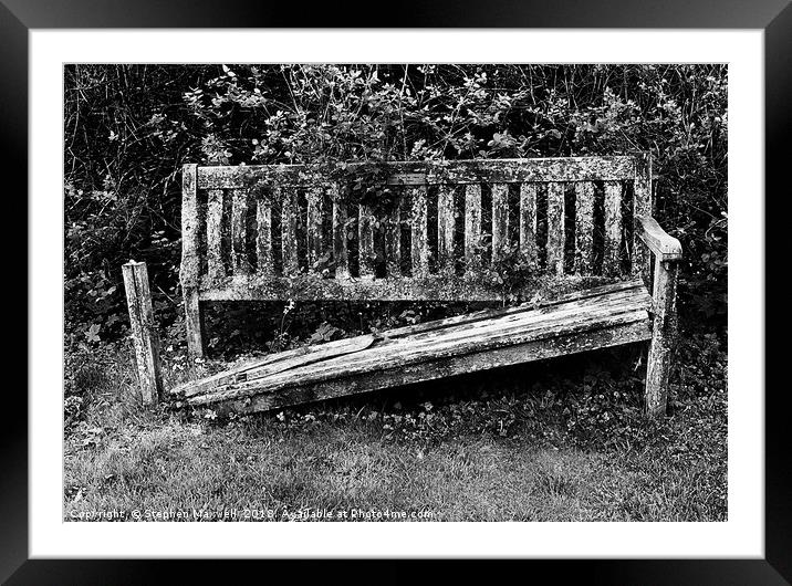Balquihdder Graveyard bench                        Framed Mounted Print by Stephen Maxwell