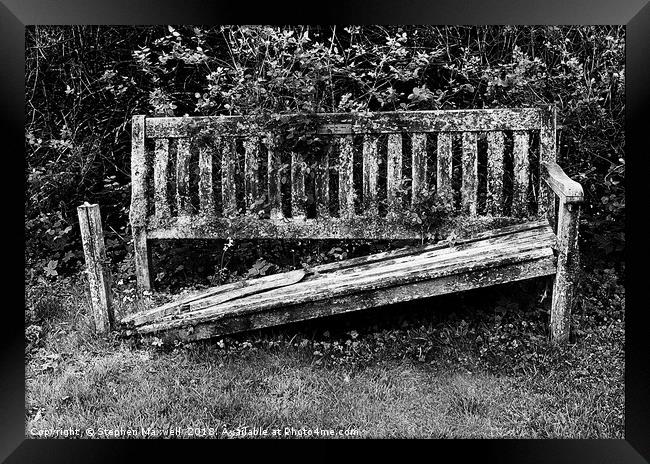 Balquihdder Graveyard bench                        Framed Print by Stephen Maxwell