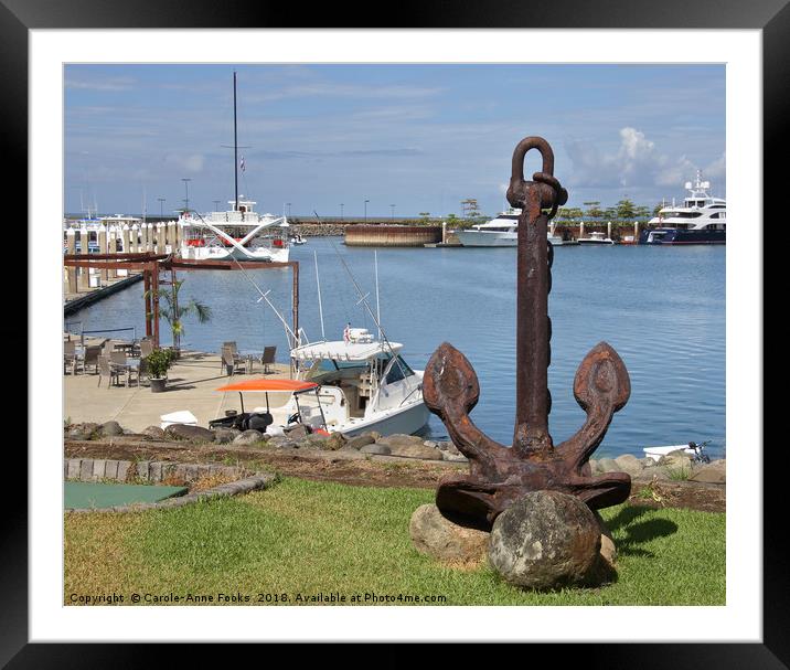 The Harbour at Quepos  Framed Mounted Print by Carole-Anne Fooks