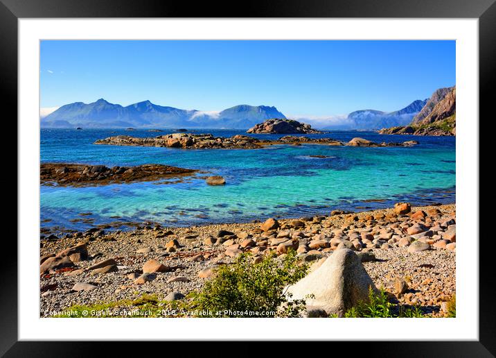 A Bright Summer Day in the Lofoten Islands Framed Mounted Print by Gisela Scheffbuch