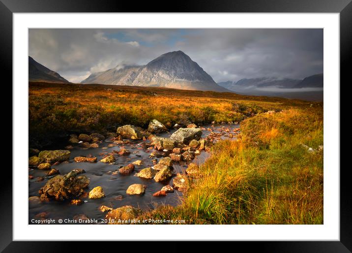 Buachaille Etive Mor at dawn Framed Mounted Print by Chris Drabble