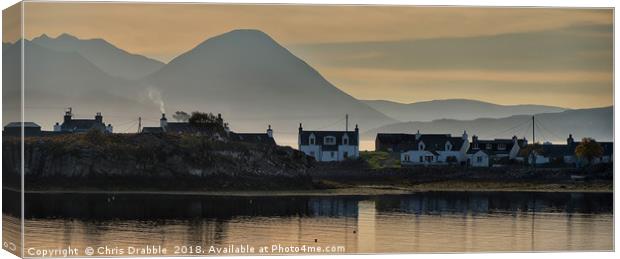 Camusterrach and the Cuillin, Applecross, Scotland Canvas Print by Chris Drabble