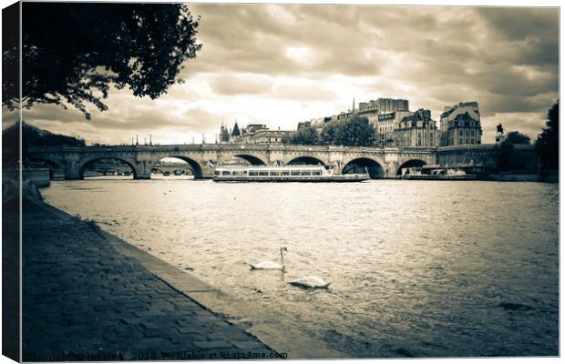 The Seine, La Seine - Paris  Canvas Print by NKH10 Photography