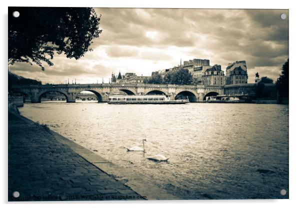 The Seine, La Seine - Paris  Acrylic by NKH10 Photography