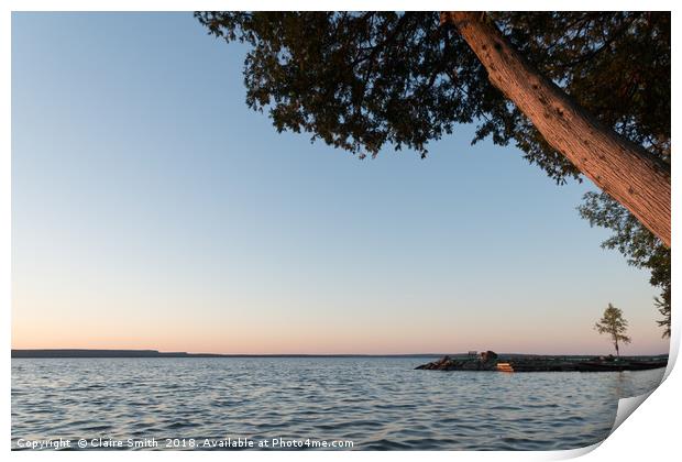 Lake Manitou shoreline sunset landscape Manitoulin Print by Claire Smith