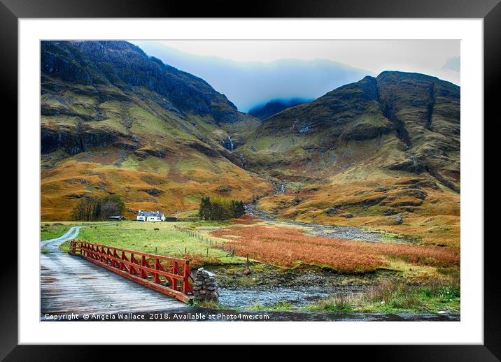 Hills of Glencoe valley Framed Mounted Print by Angela Wallace