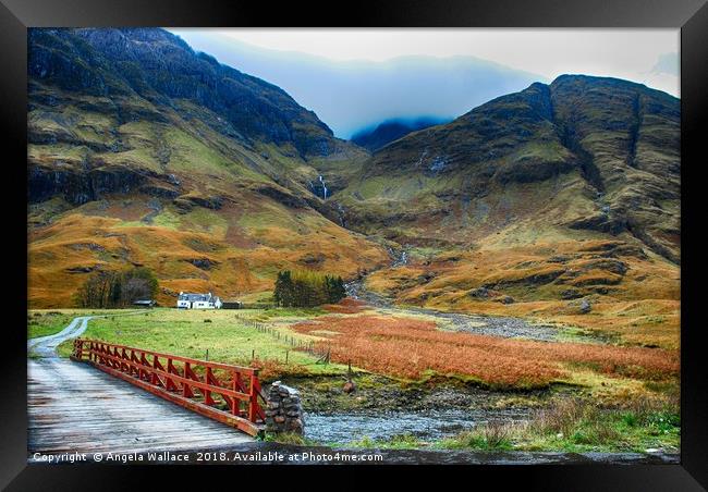 Hills of Glencoe valley Framed Print by Angela Wallace