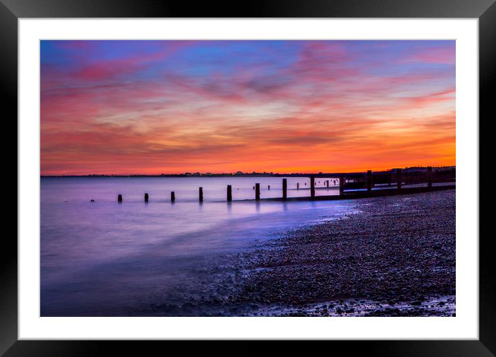 Sunset over Dymchurch Framed Mounted Print by David Hare