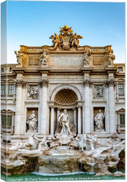 Trevi Fountain in Rome Canvas Print by Claire Turner