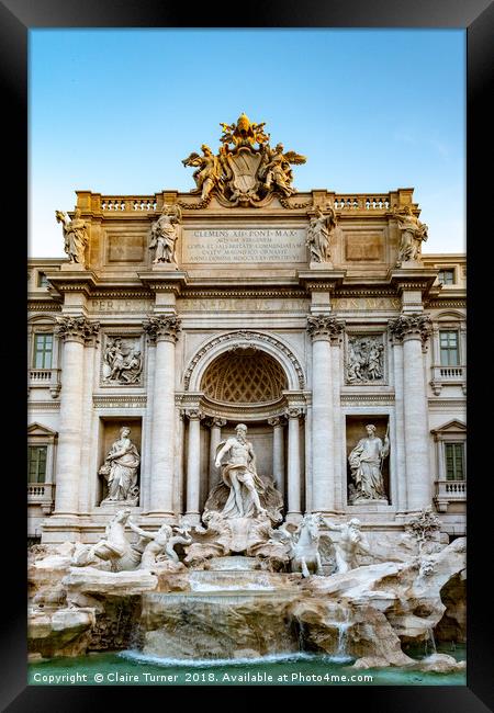 Trevi Fountain in Rome Framed Print by Claire Turner