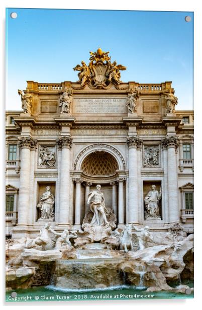 Trevi Fountain in Rome Acrylic by Claire Turner