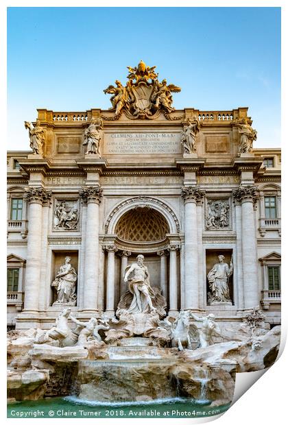 Trevi Fountain in Rome Print by Claire Turner