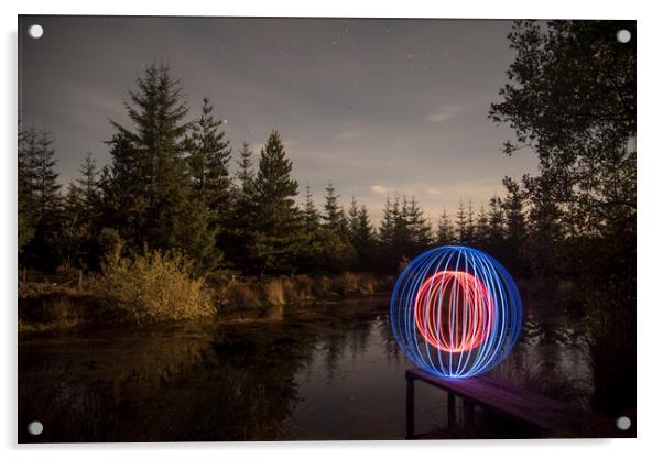 light orb at South Barrule Plantation Acrylic by Daniel Chambers