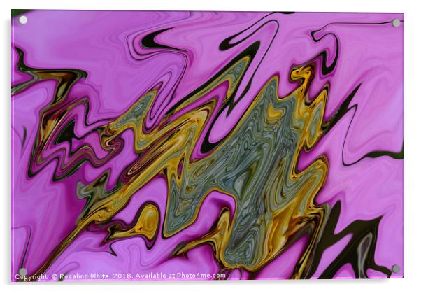 Purple Flower Abstract Swirl Acrylic by Rosalind White