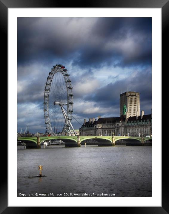 The London Eye  Framed Mounted Print by Angela Wallace