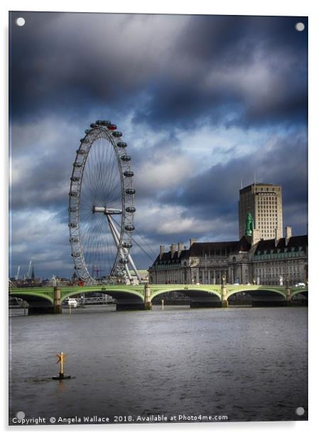 The London Eye  Acrylic by Angela Wallace