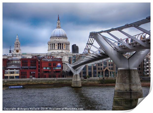 Thames view of St Paul's  Cathedral Print by Angela Wallace