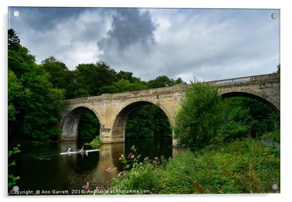 Prebends Bridge Durham Acrylic by Ann Garrett
