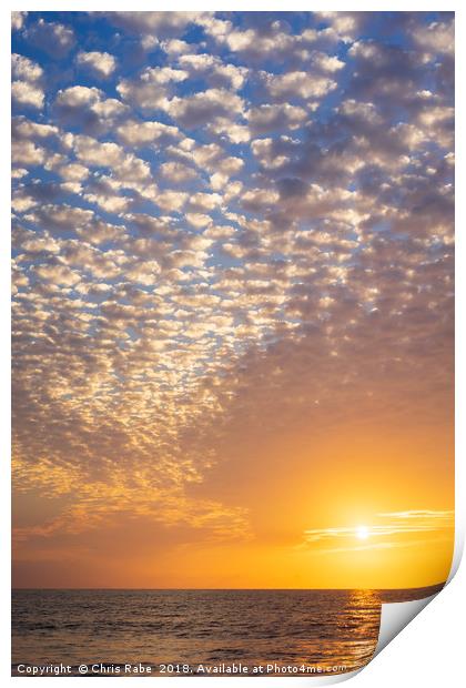 Sea, sun and clouds Print by Chris Rabe