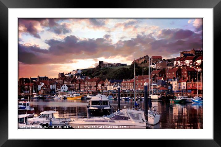 "Whitby Marina Autumn evening" Framed Mounted Print by ROS RIDLEY