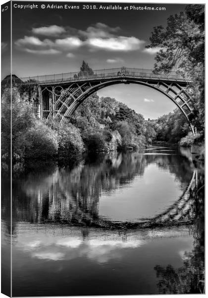 Iron Bridge Shropshire  Canvas Print by Adrian Evans