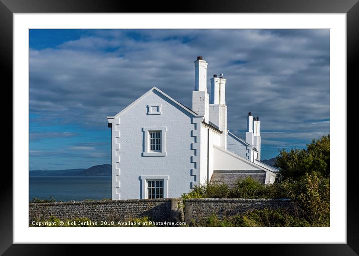 Coastguard Cottages Trwyn Ddu Penmon Anglesey Framed Mounted Print by Nick Jenkins