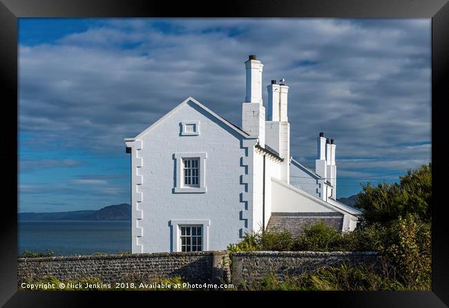 Coastguard Cottages Trwyn Ddu Penmon Anglesey Framed Print by Nick Jenkins