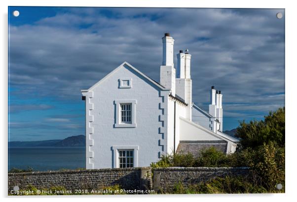Coastguard Cottages Trwyn Ddu Penmon Anglesey Acrylic by Nick Jenkins