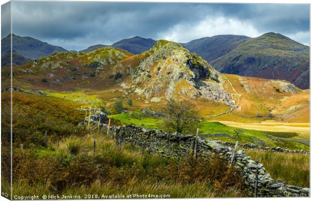 The Bell Coniston Fells in the Lake District  Canvas Print by Nick Jenkins