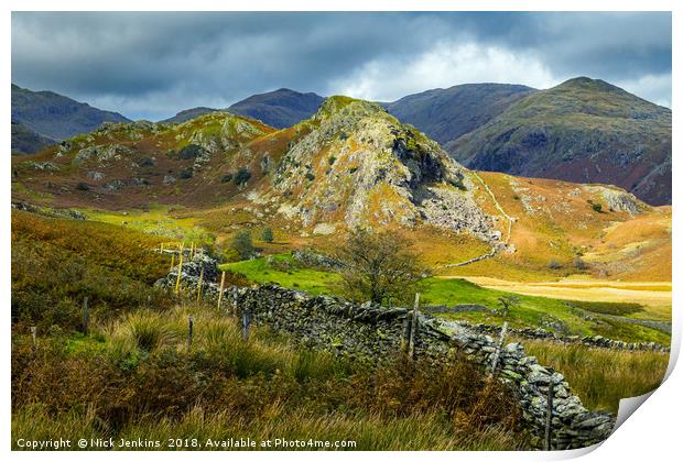 The Bell Coniston Fells in the Lake District  Print by Nick Jenkins