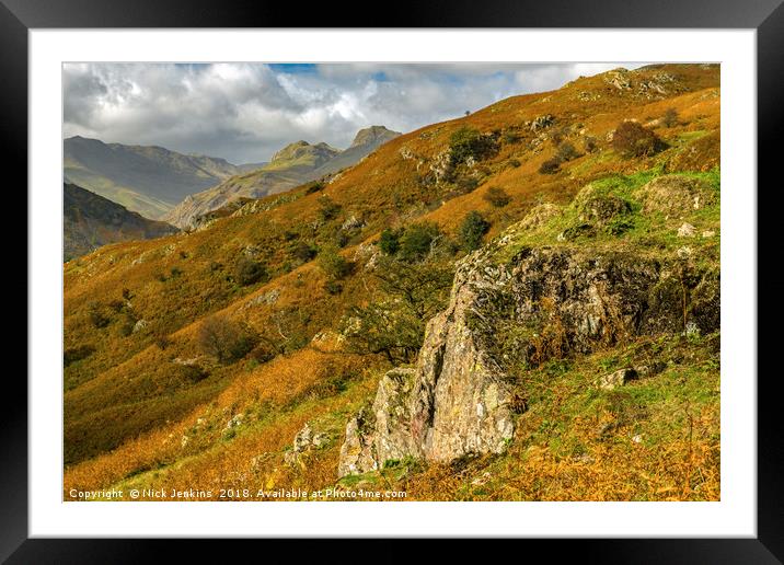 The Great Langdale Valley Lake District  Framed Mounted Print by Nick Jenkins